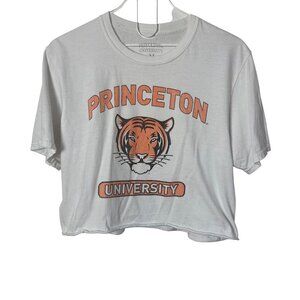 Princeton University Crop Top T Shirt Medium Tiger Logo Cotton Ivy League